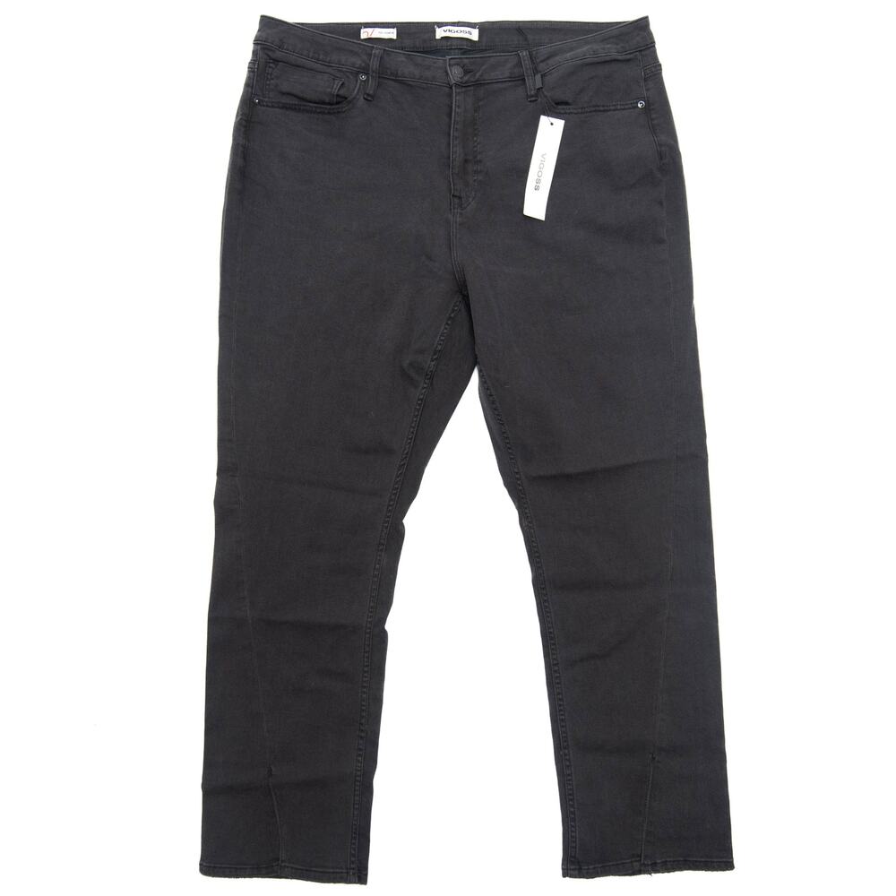 New Vigoss Black High Rise Twisted Split Leg Jeans Size 22